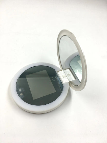 Sunscreen Testing Mirror with UV Camera Sunscreen Testing Mirror with UV Camera, UV Mirror with Lights Facial Sunscreen 2X Magnification Travel Makeup Mirror, Large 3.5" Pocket Mirro