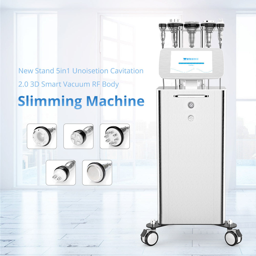 New Stand 5in1 Unoisetion Cavitation 2.0 3D Smart Vacuum RF Body Slimming Machine